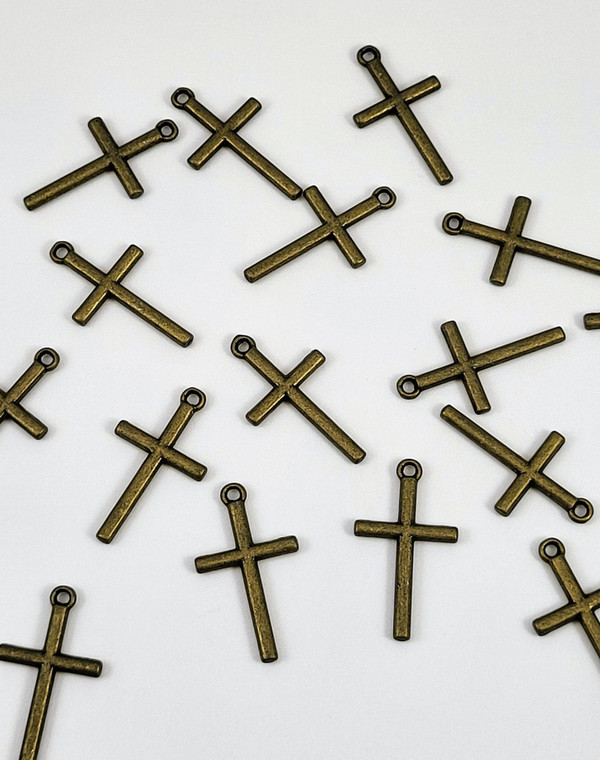 Bronze Colored Cross Charms