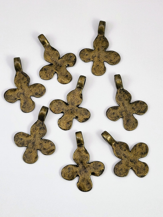Textured Bronze Chopper Cross Pendants