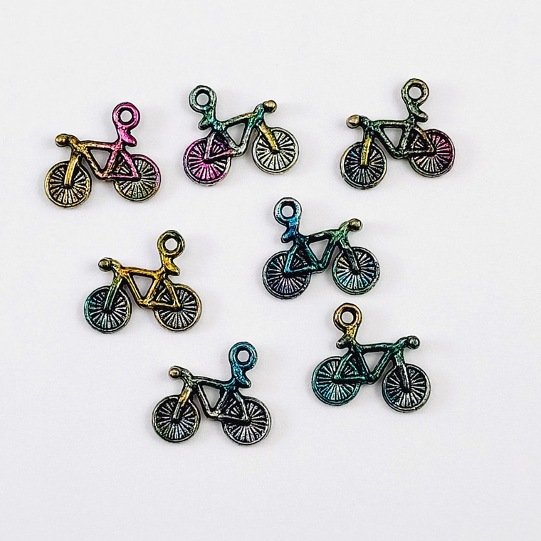 Alcohol Inked Bicycle Charms