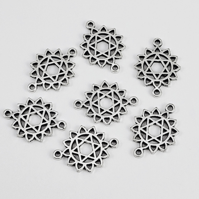 Tibetan Silver Mandala Connector