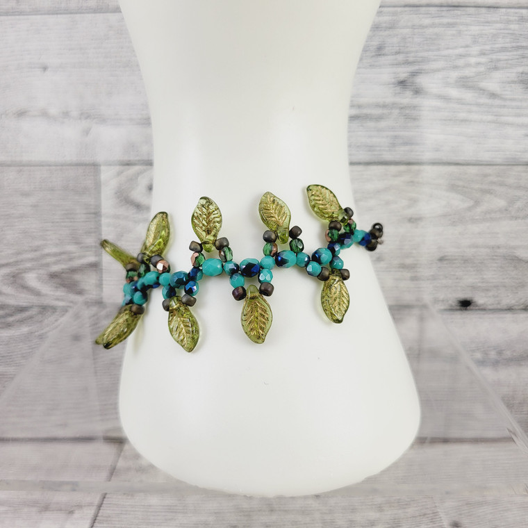 Czech Glass Beaded Vine Bracelet