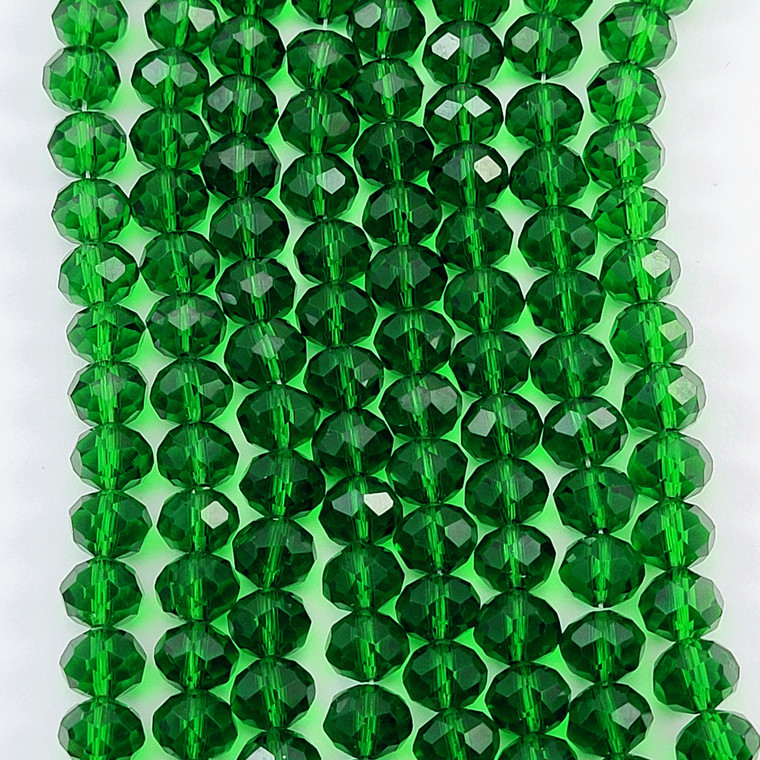 8mm Green Chinese Crystal Bead Strand