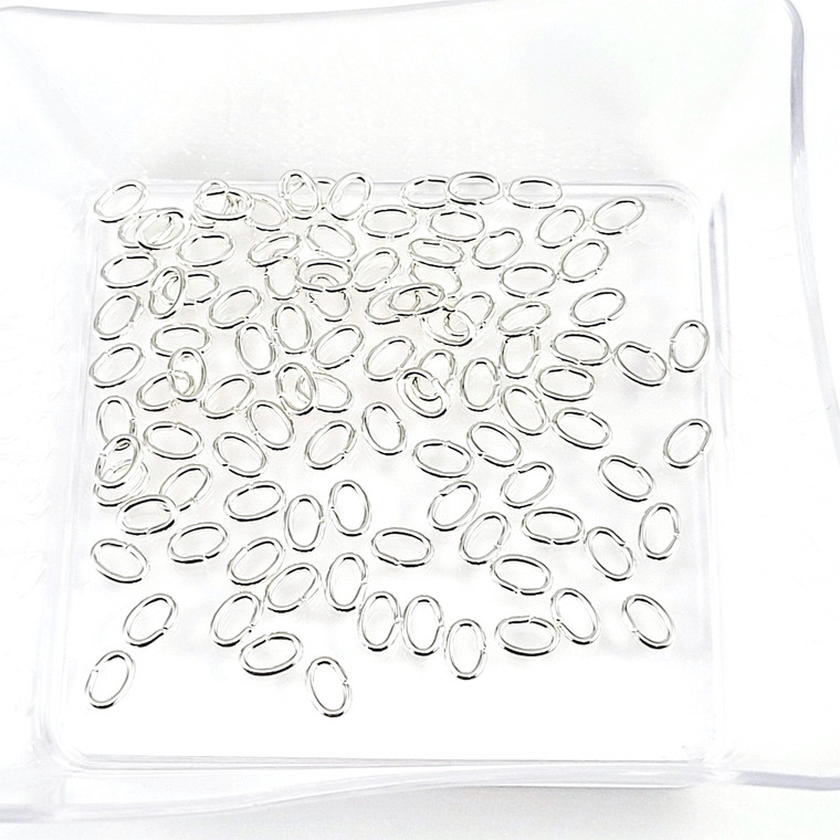 Bright Silver Oval Jump Rings- 3 Sizes
