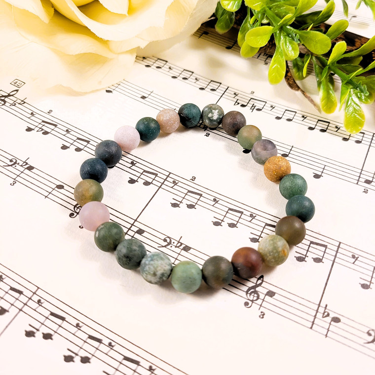 Matte Fancy Jasper Stretch Bracelet