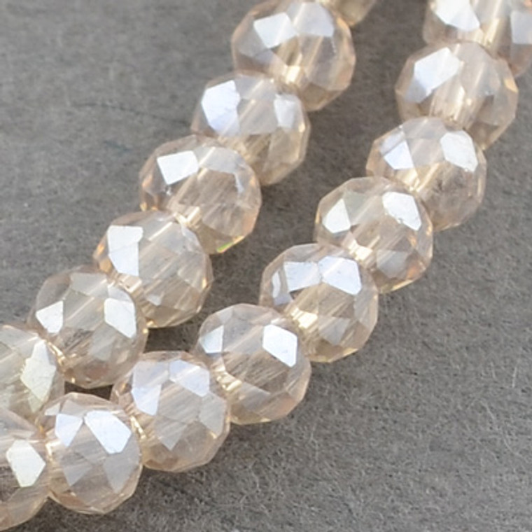 3mm Linen Chinese Crystal Bead Strand with AB Finish