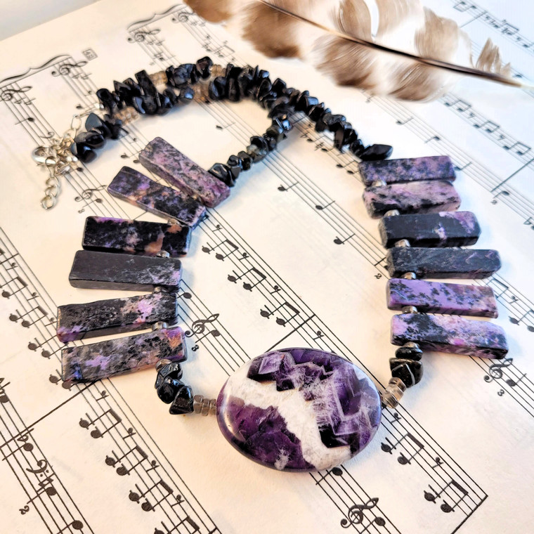 Serenity Charoite and Amethyst Necklace
