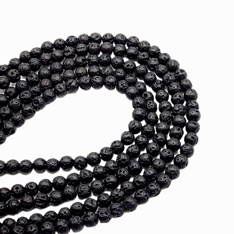 5mm Genuine Lava Rock Bead Strands