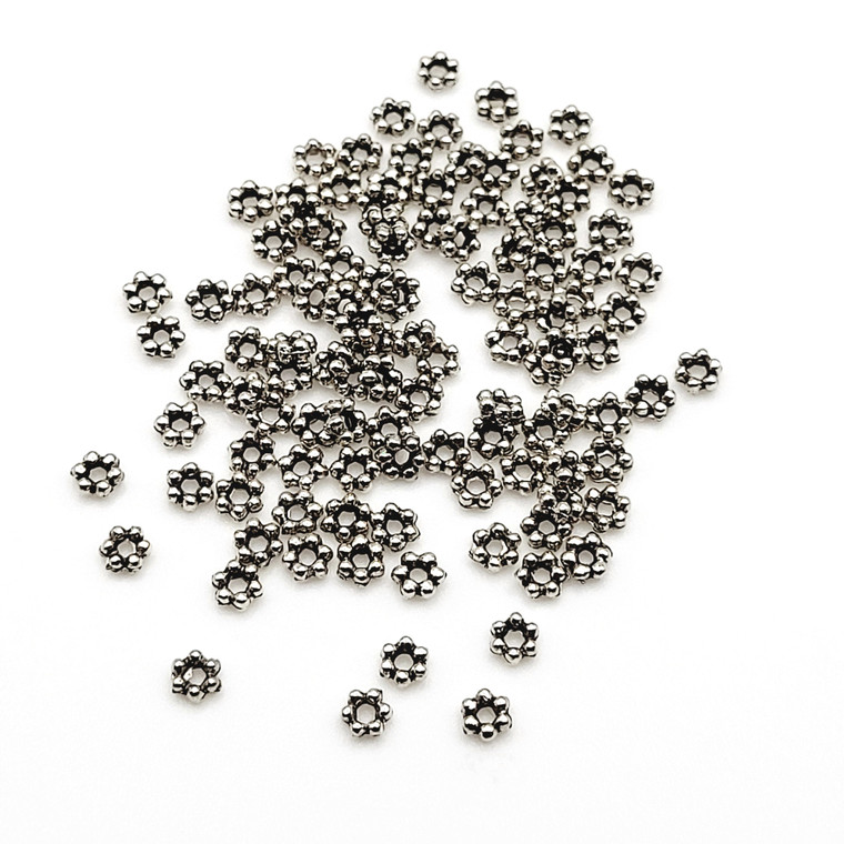 3mm Tibetan Silver Spacer Beads