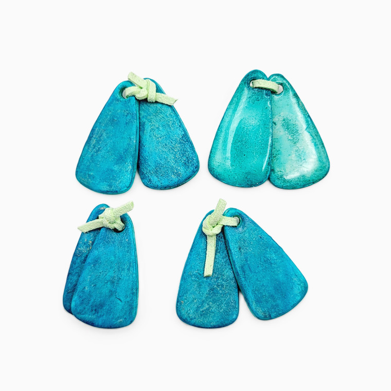 Lakefront Jewels by Gina: Teal Blue Clay Drop Pendants