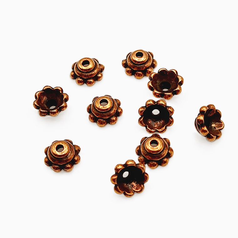 5mm Antique Copper Tierra Cast Bead Caps