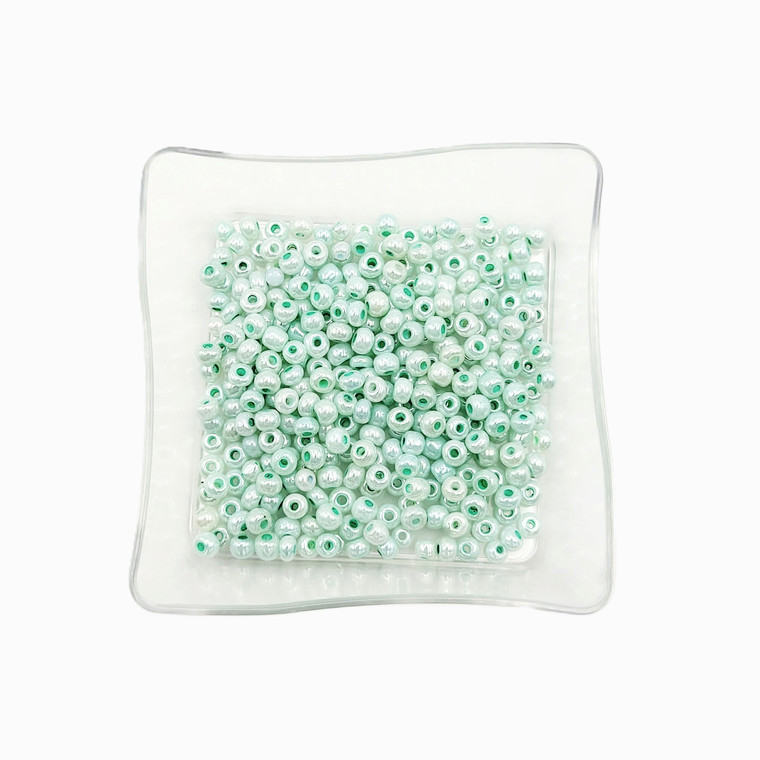 6/0 Sea Foam Green Pearl Finish Seed Beads