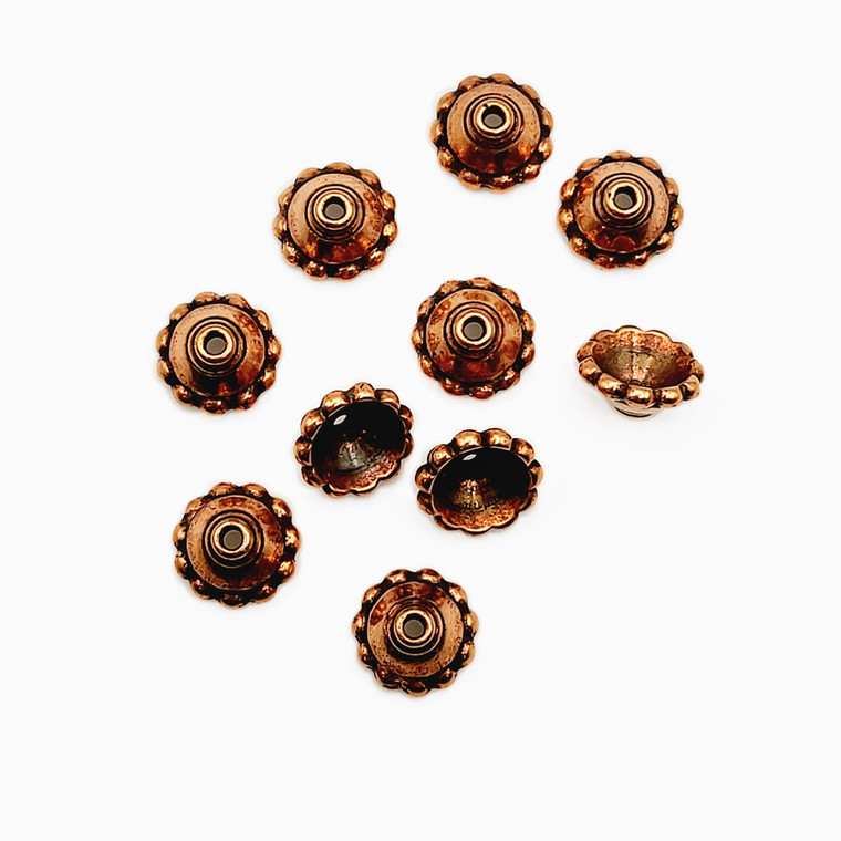 8mm Antique Copper Tierra Cast Bead Caps