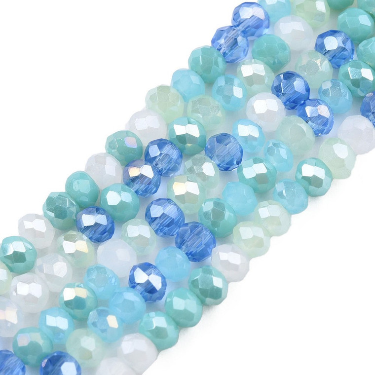 4.5mm Light Sky Blue Mix Chinese Crystal Bead Strand