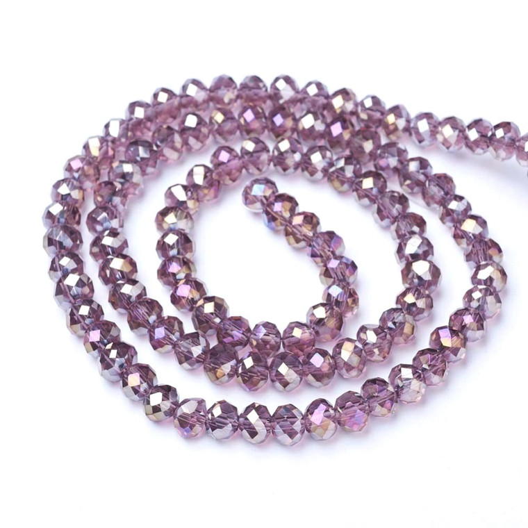 Red Violet AB Chinese Crystal Bead Strand- Assorted Sizes