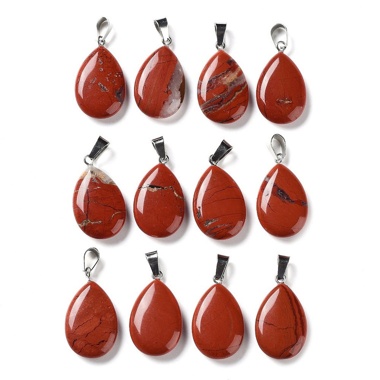 Red Jasper Teardrop Pendants