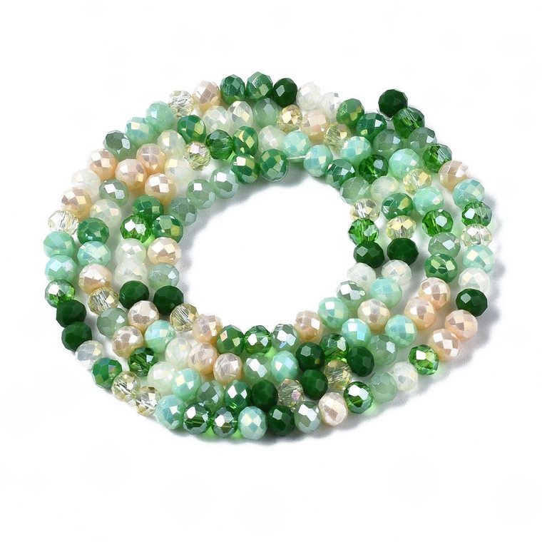4.5mm Green Mix Chinese Crystal Bead Strand
