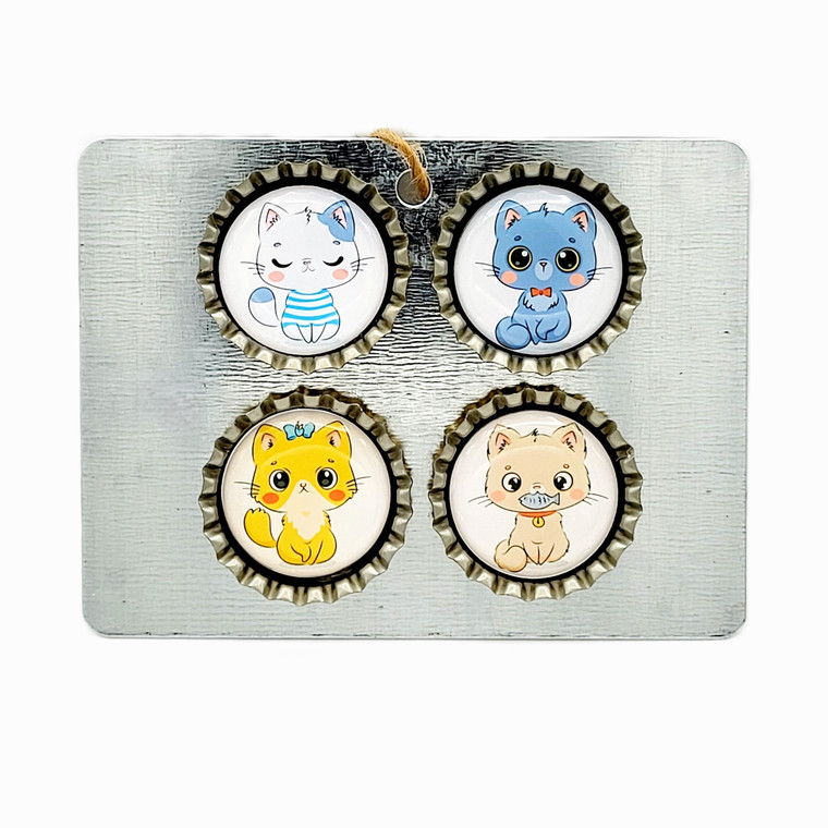 Super Magnets Set of 4: Kittens #2