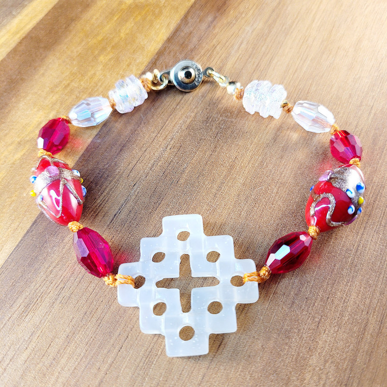 Endless Path Bracelet-Etched Agate Focal