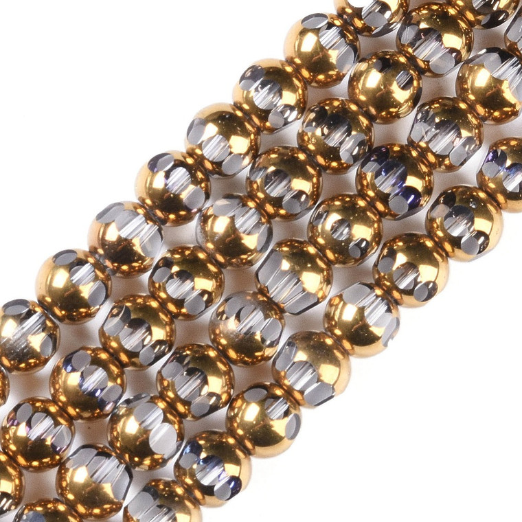 Electroplated Glass Bead Strand – Faceted Round 8mm, Sold by the Strand Electroplated Glass Bead Strand – Faceted Round 8mm, Sold by the Strand