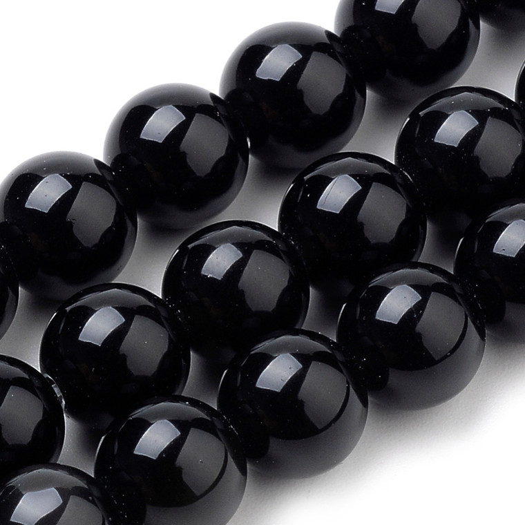 Black Onyx Bead Strand – 6mm Dyed, Round, Sold by the Strand