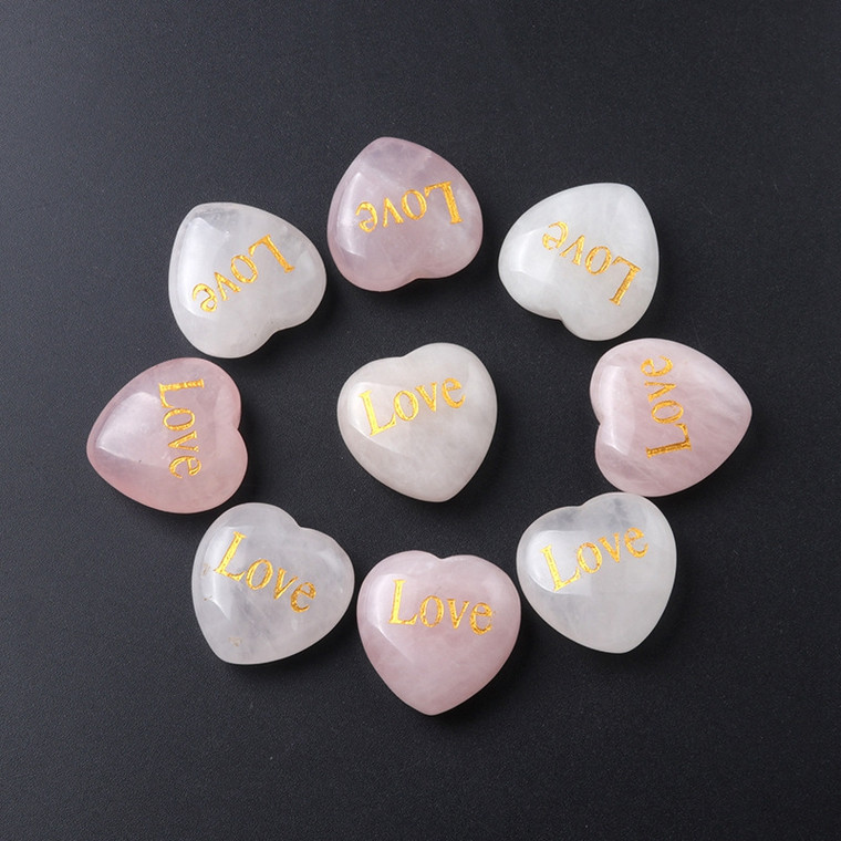 Natural Rose Quartz Heart Pocket Stone – Sold Individually NOT DRILLED