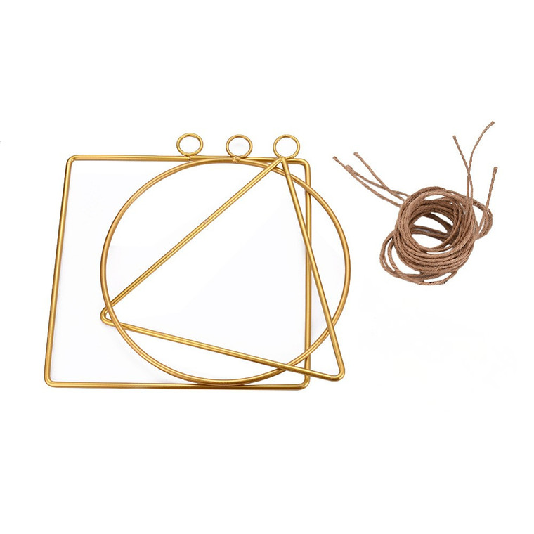 Gold Metal Geometric Hoop Wreath Frame Set of 3 – DIY Wall Art, Suncatchers & Dream Catchers