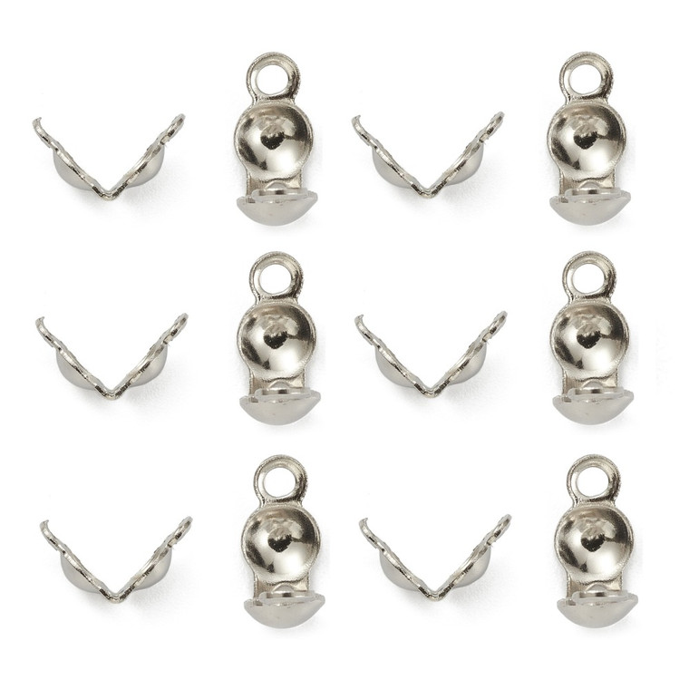 Tinky Tot Bead Tips/ Bead nibs – 304 Stainless Steel Clamshell Knot Covers, Sold in Packs 40 pcs