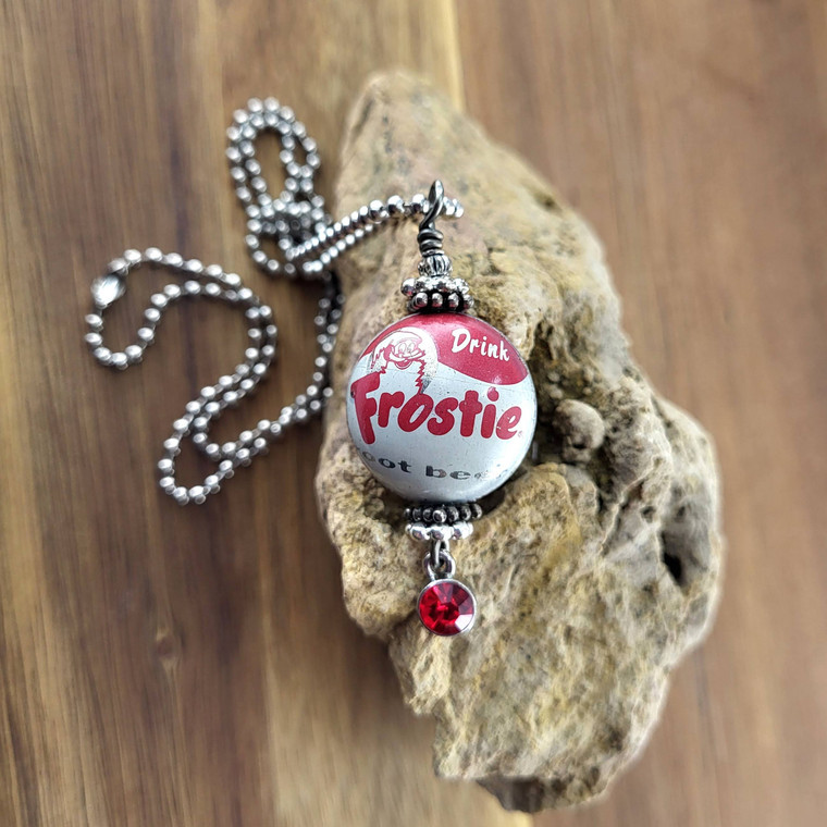 Frostie Root Beer Bottle Cap Necklace