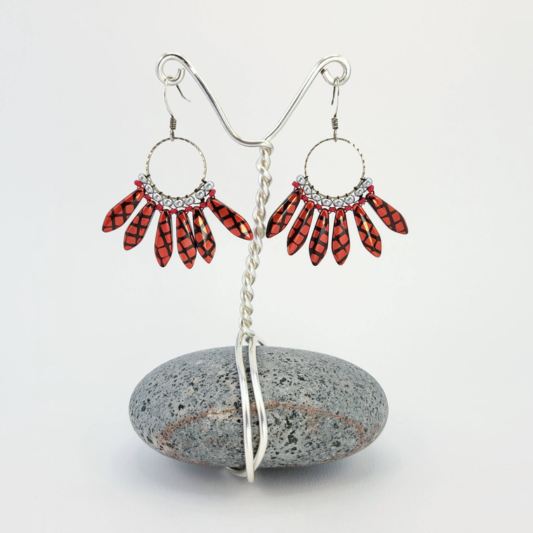 Crimson Sky Fringe Earrings
