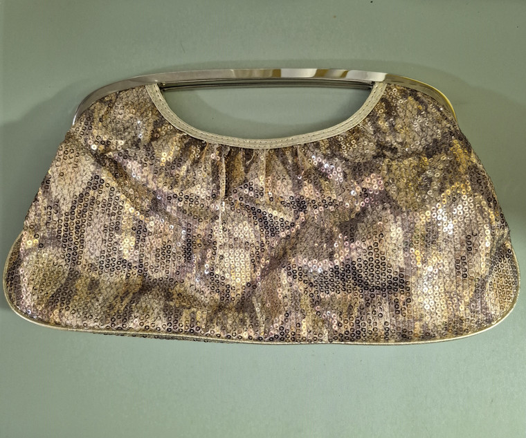 Pre-Loved Express Sequin Snakeskin-Print Purse