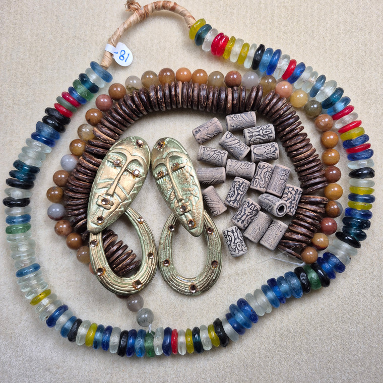Earth-Tone Stone Bead Lot