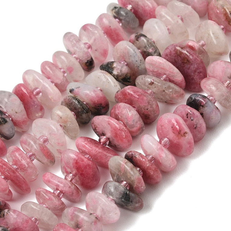 Natural Cherry Blossom Jasper Nugget Bead Strand 10–16mm
