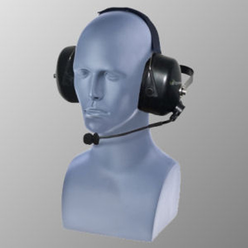 Motorola PR1500 Noise Canceling Wireless PTT Double Muff Behind The Head Headset
