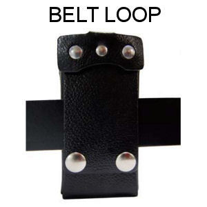 Belt loop with nickel snaps.
