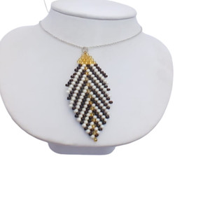 Beaded Feather Pendant