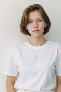 Silver Initial "F" Pendant