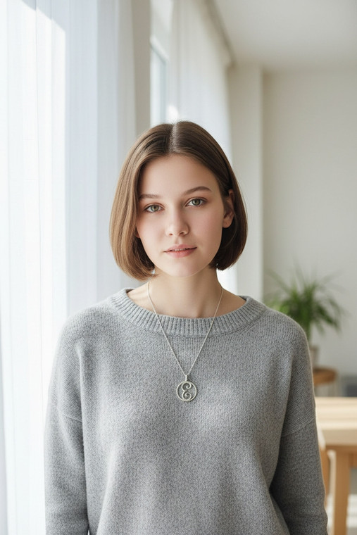 Silver Initial "E" Pendant