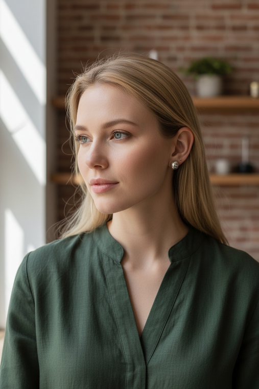 Sterling Silver Sphere Studs