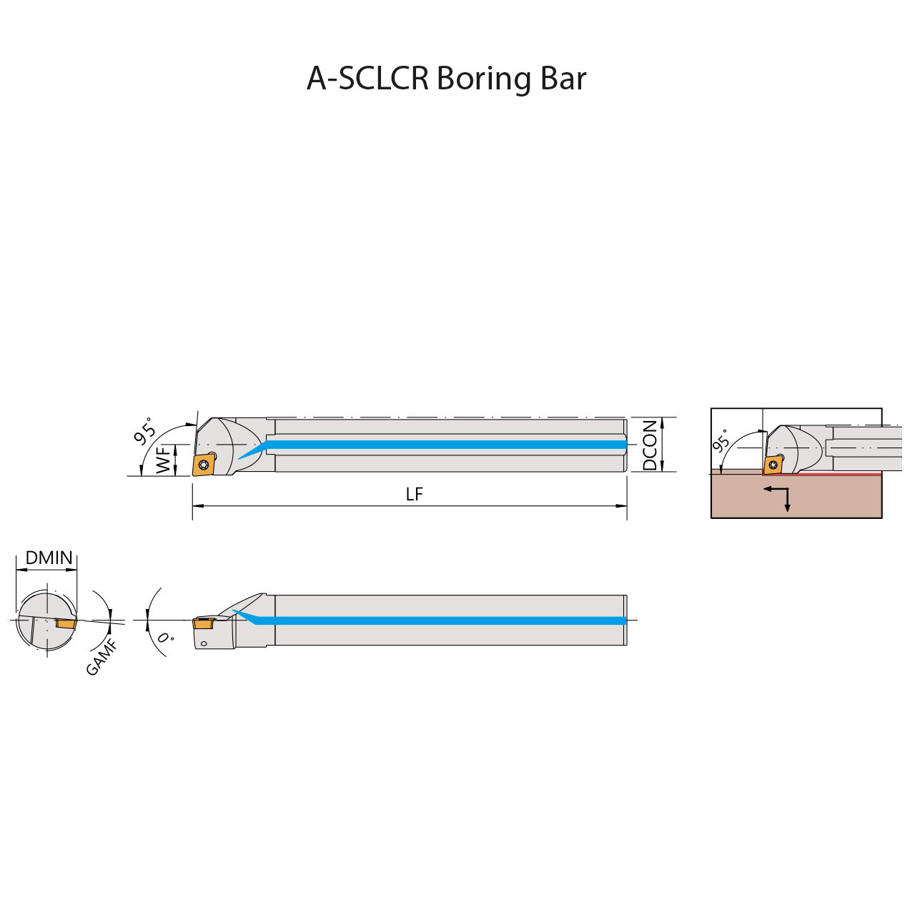1x VHM Bohrstange E16R-SCLCL 09-IK für CCMT / CCGT Wendeplatten mit 1x VHM Bohrstange E16R-SCLCL 09-IK für CCMT / CCGT Wendeplatten mit