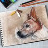 Artway Studio Mixed Media 240gsm A3/A4 Spiral Bound Sketchbook - dog