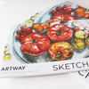 Artway Sketch Pad — angled close-up of the card cover and printed tomato artwork