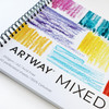 Artway A3 Mixed Media Pad — cover detail showing pastel and crayon swatches on 250gsm paper