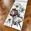 Artway Drawing Paper Roll unrolling from the top, showing a red poppy seed-head study in pastel and ink