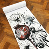 Large botanical seed-head drawing in pastel and ink on an unrolled Artway Drawing Paper Roll on a wooden floor