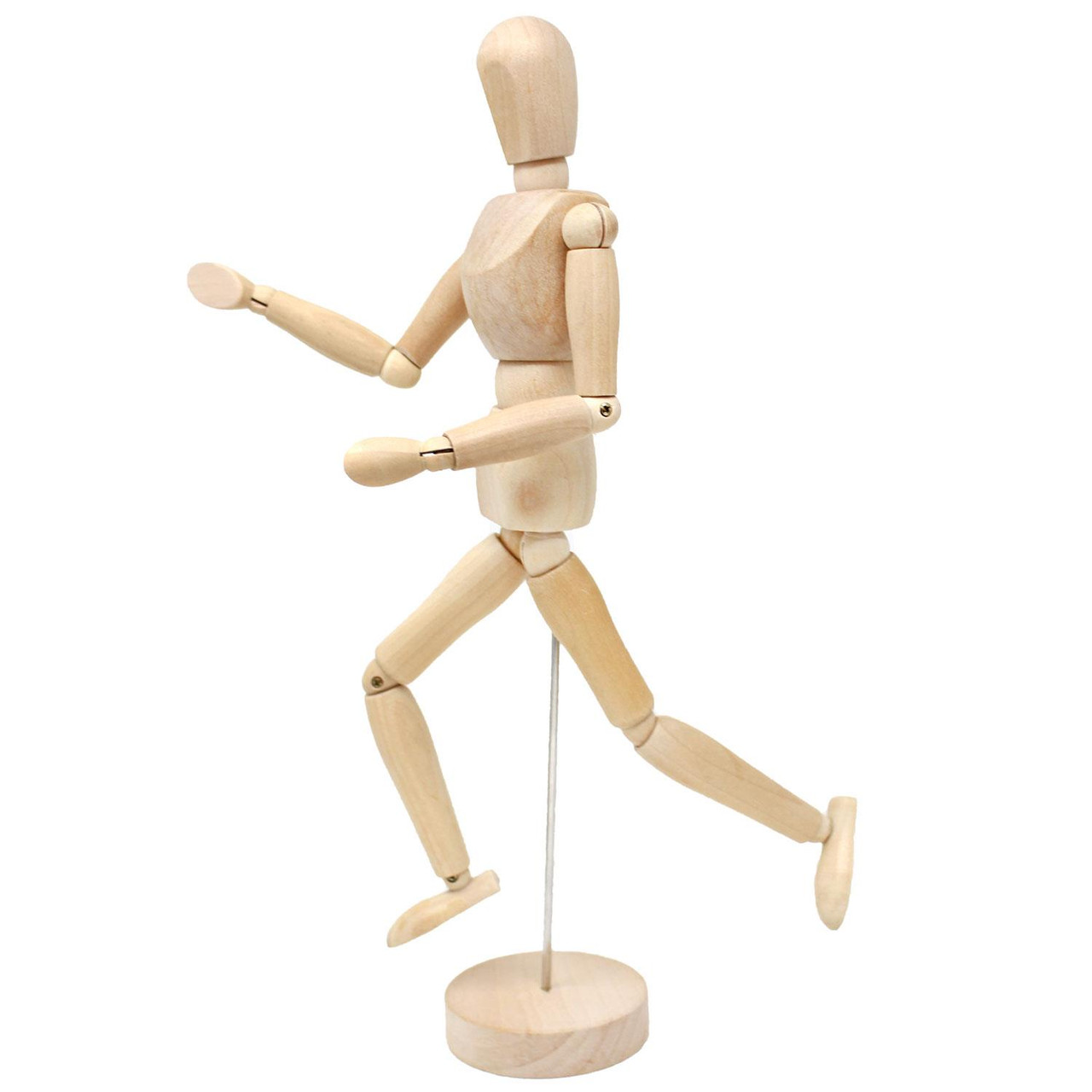 Wooden mannequin with joints in different poses Vector Image