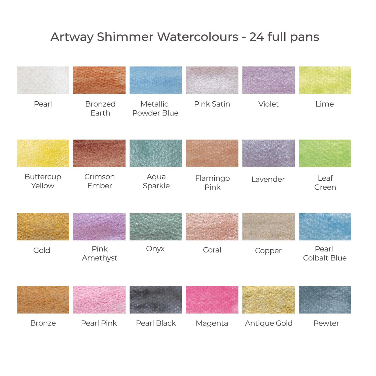 Artway Watercolour Paint - Shimmer - Metallic Watercolour Paints