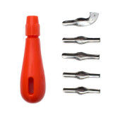 Lino Cutting Handle (Plastic) With 5 Assorted Blades (MB) - Lino Cutter with 5 assorted blades.