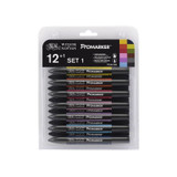 Winsor & Newton ProMarker Permanent Twin-Tip Marker - 12 Pens (Set 1) - the perfect introduction to colouring with alcohol-based markers.