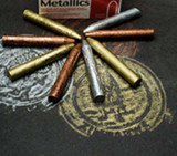 Scola 12 Metallic Wax Rubbing Crayons - Gold, Silver and Bronze - Strong colour with good lay down - great results on dark paper.