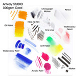 Types of Medium Demonstrated on Artway STUDIO 300gsm White Card 